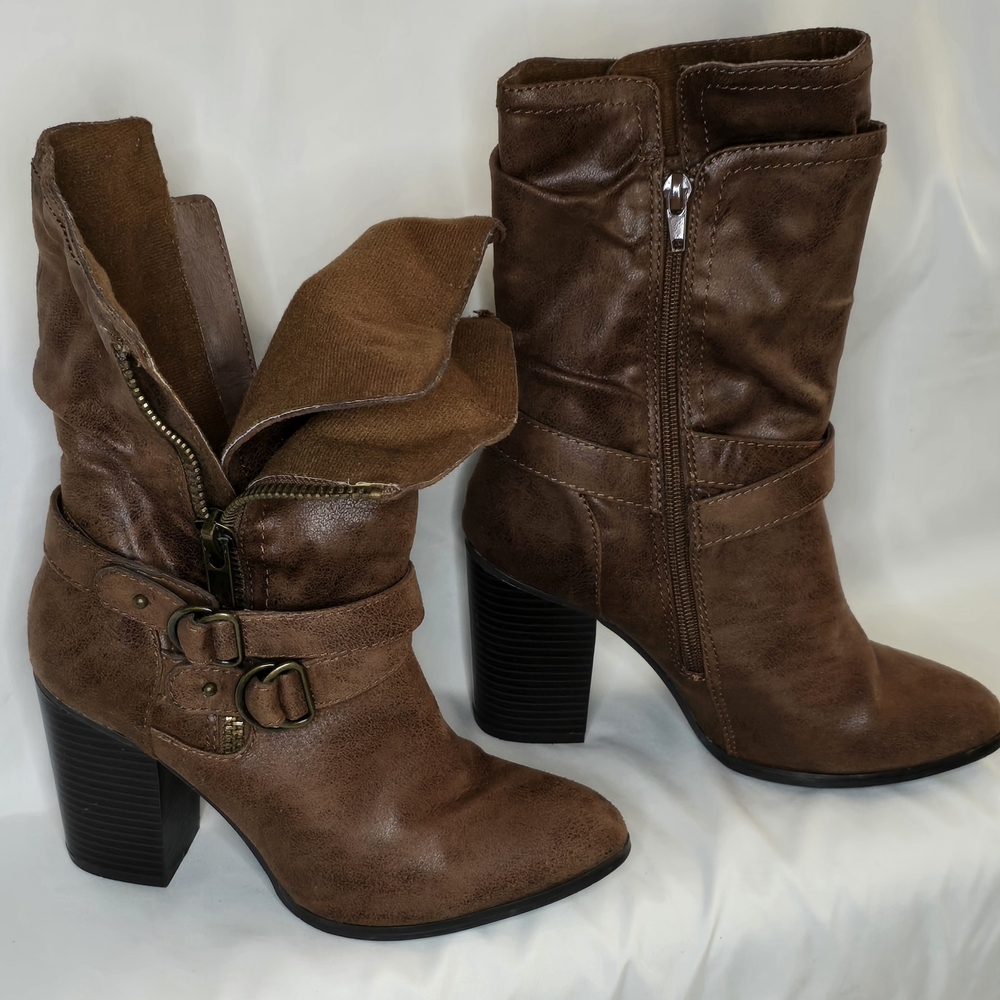 Carlos by Carlos Santana Women's "	Paisley" Mid-calf Brown Boots sz 7 - Picture 2 of 7